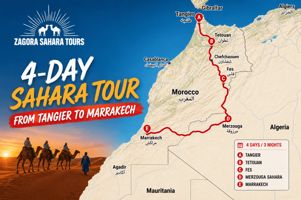 4-Day Sahara Tour from Tangier to Marrakech