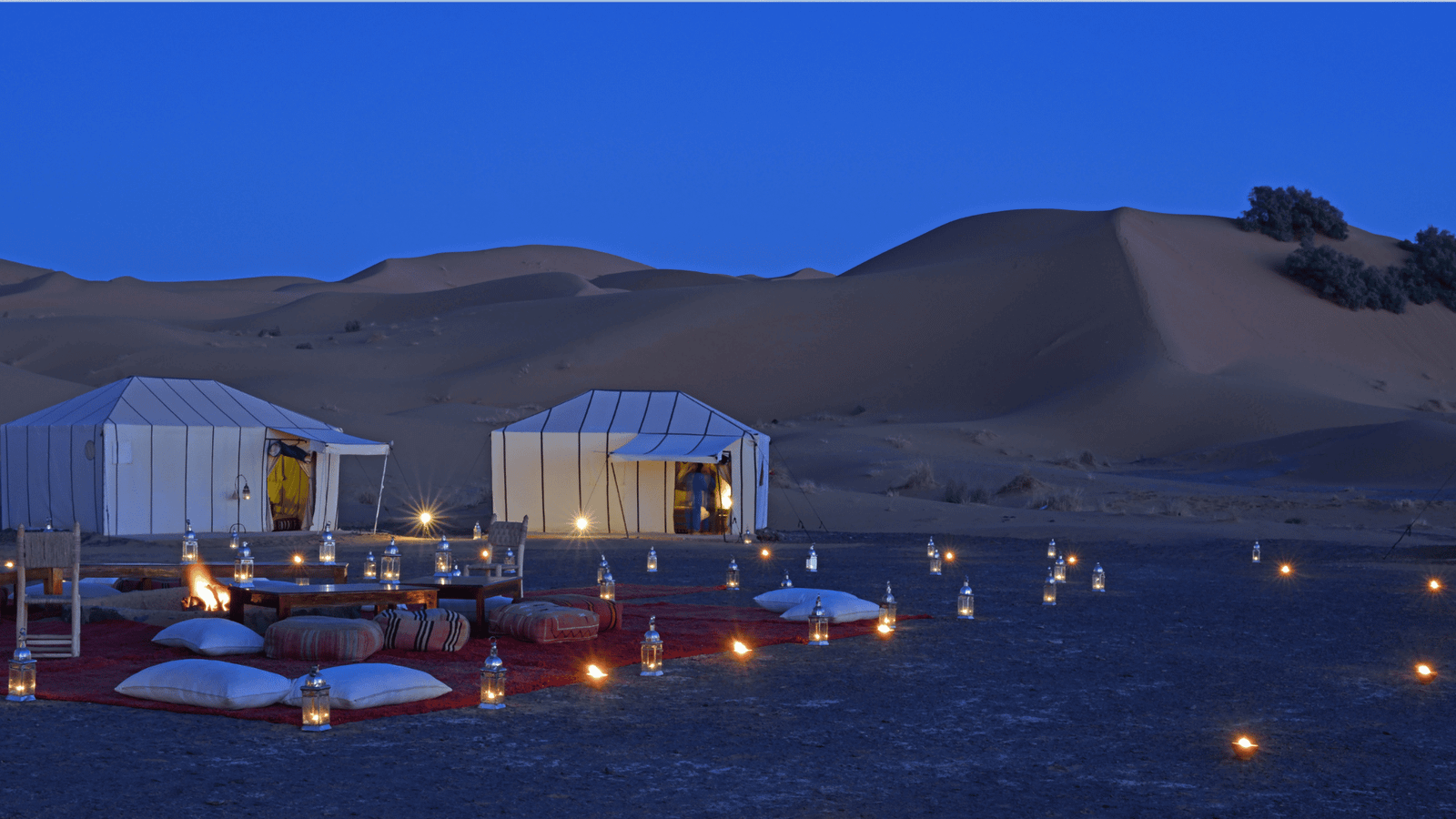 Desert camp accommodation for an overnight Zagora trip