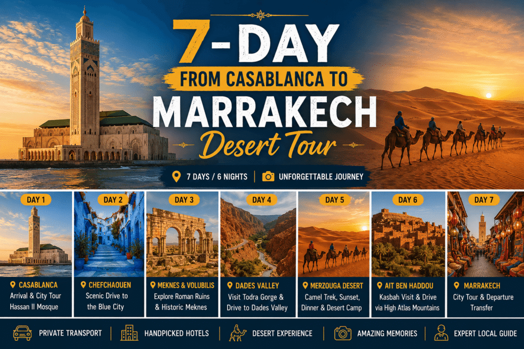 Private 7-DAY Morocco Tour from Casablanca